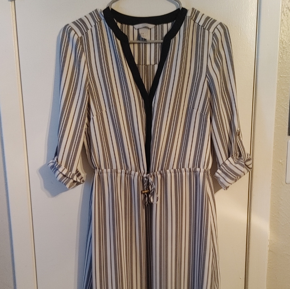 Black & White Stripe Knee length H&M drawstring dress